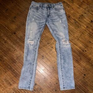 American Eagle distressed acid wash slim 32x34 jeans